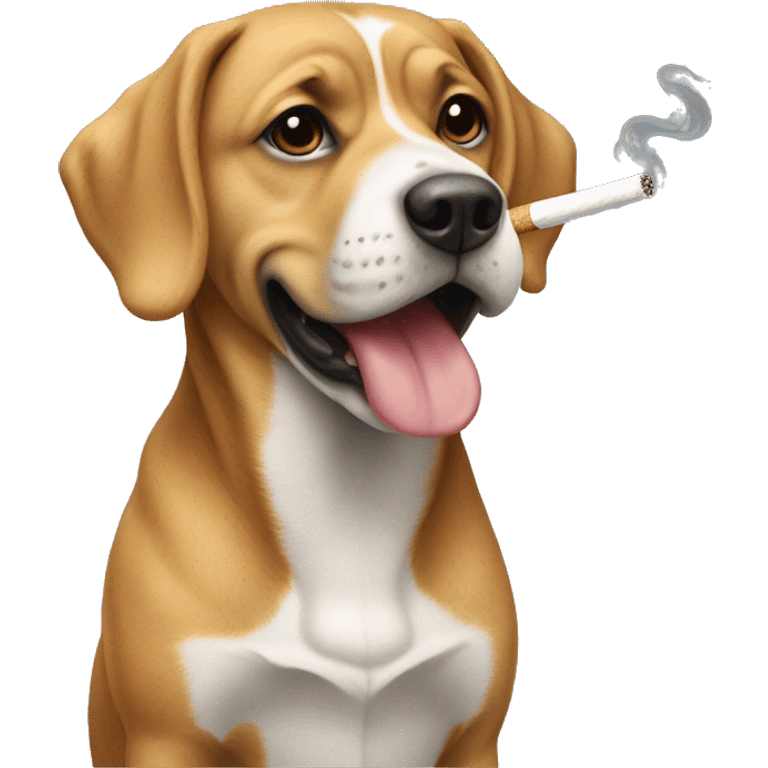 Chien qui fume une cigarette emoji