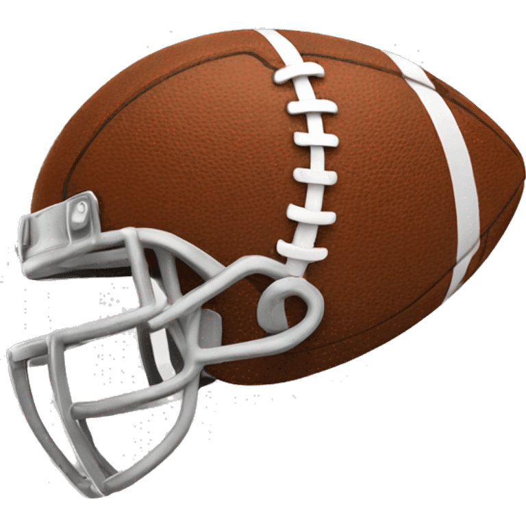 American football emoji with a Happy emoji in it emoji