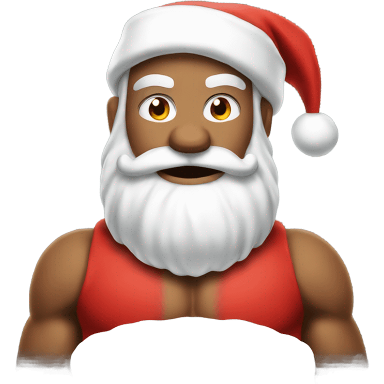 Muscular santa emoji