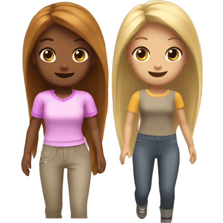 2 girls playing roblox emoji