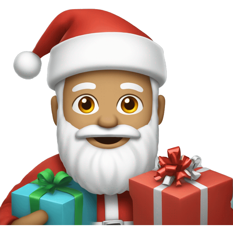 White santa carrying presents emoji