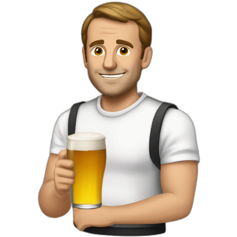 Macron-drink-beer emoji