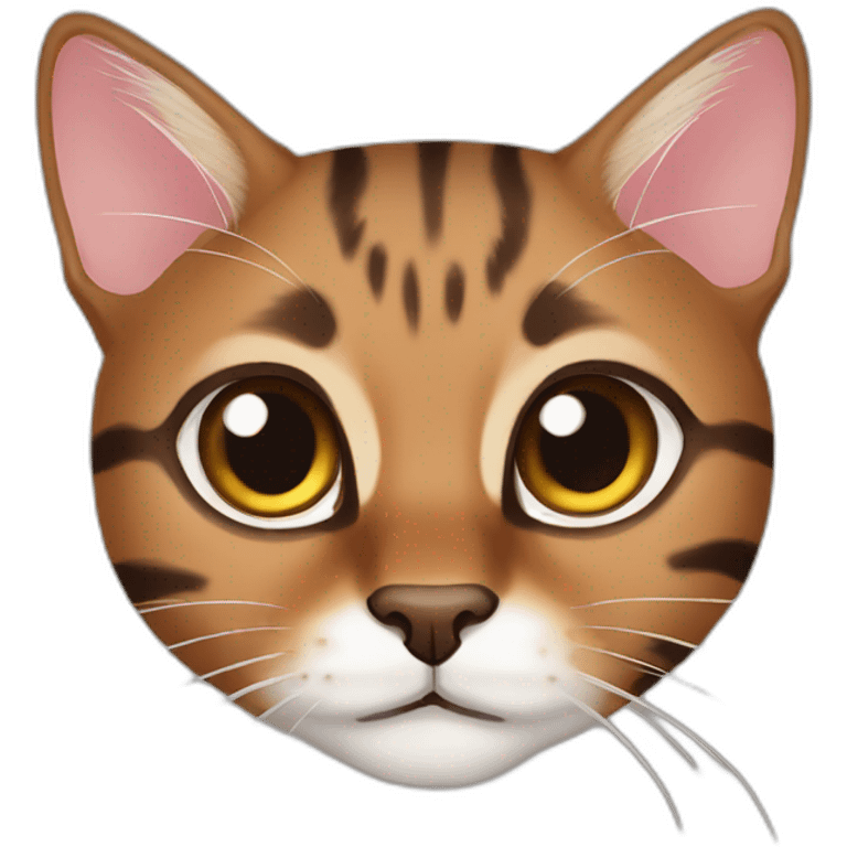 Brown cute Bengal cat emoji