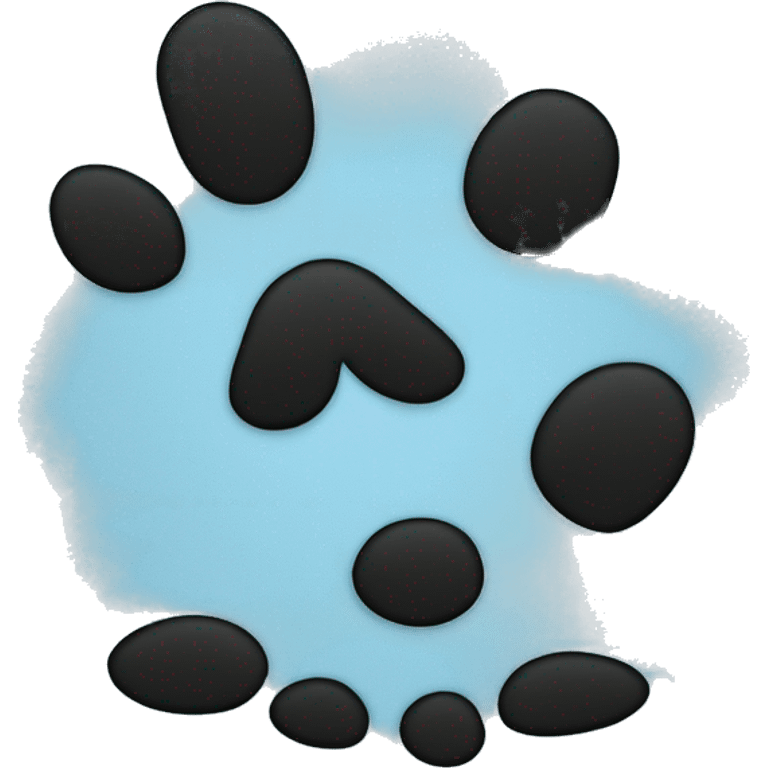 Baby blue square with a black paw print in the middle emoji