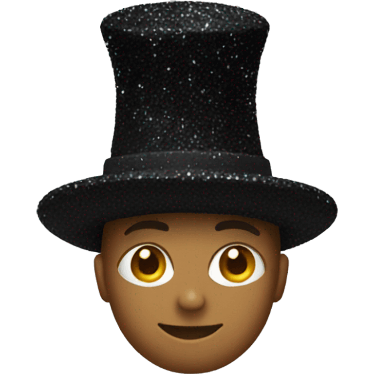 Black glittery hat emoji