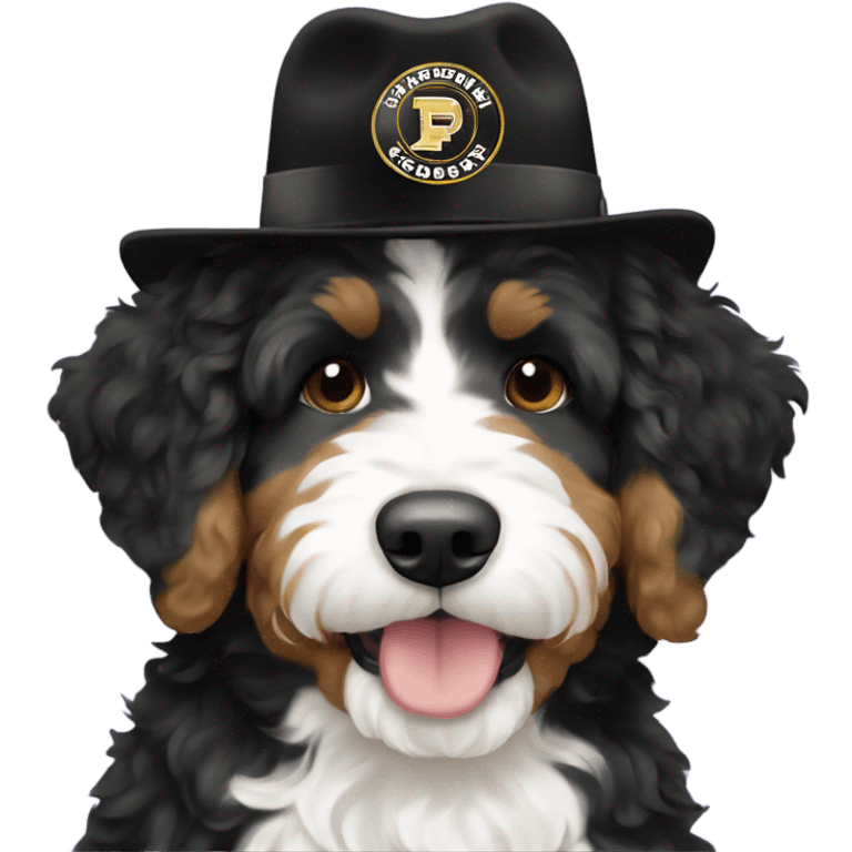 Bernedoodle with purdue hat emoji