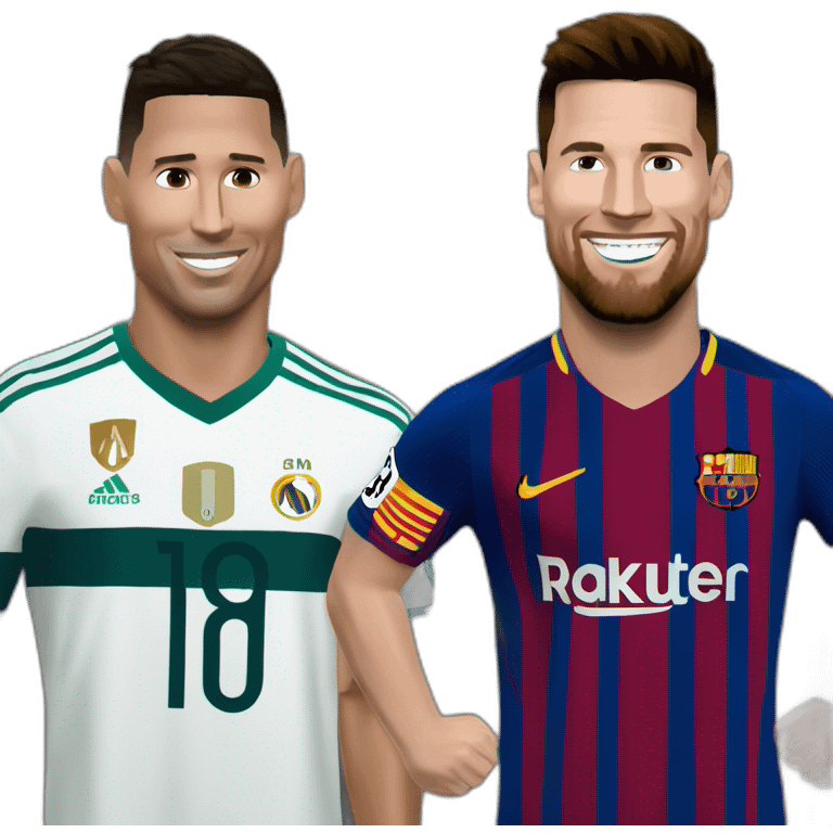 Ronaldo et Messi qui rigole emoji