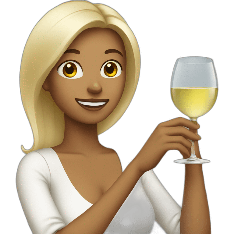 girl with a glass of white wine emoji