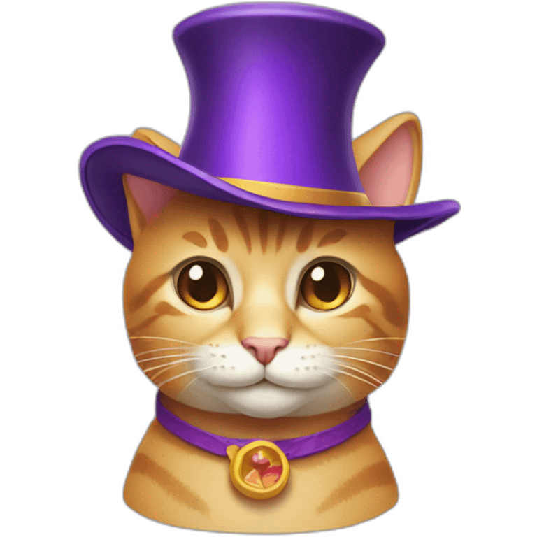 cat wear magic hat like ios emoji emoji