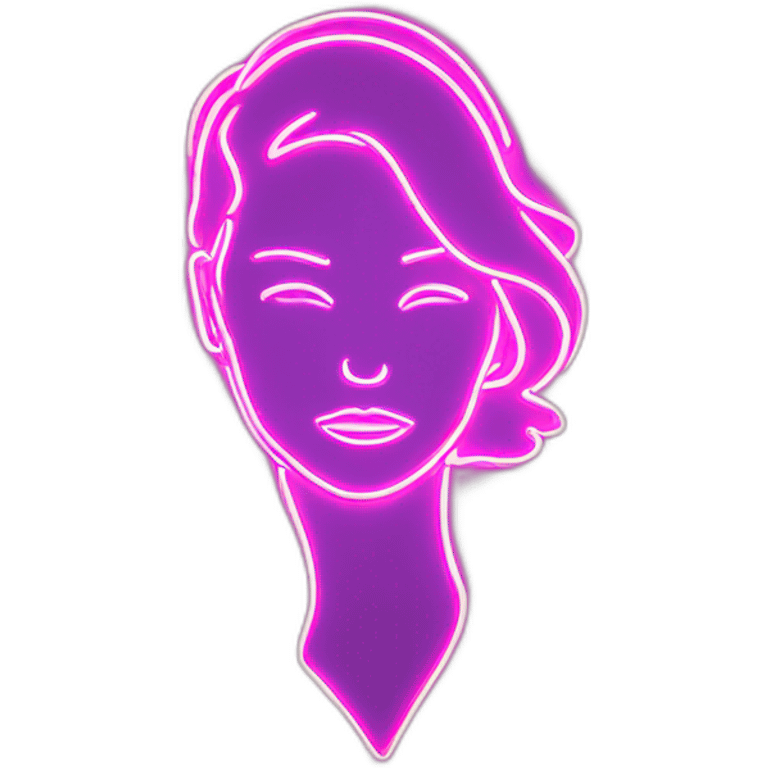 Sexy silhouette neon sign emoji