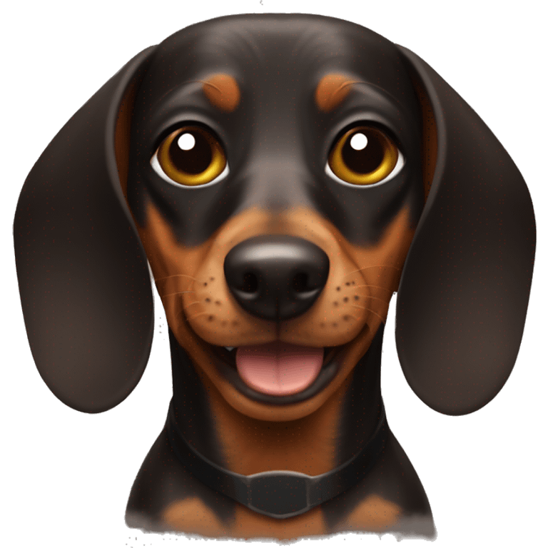 Brown dachshund in Batman mask emoji