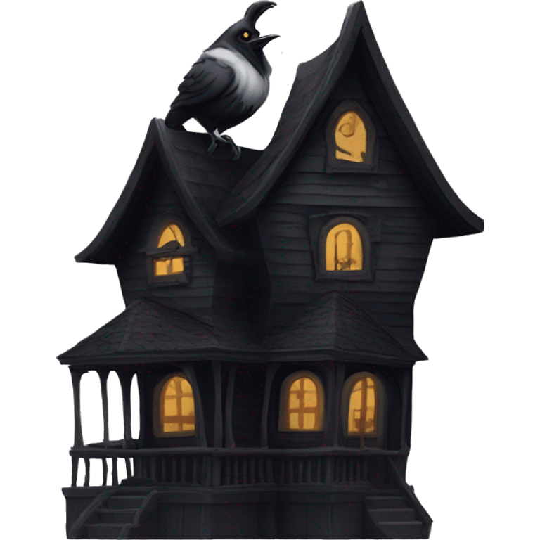 Nevermore Academy. Haunted Addams house. birdhouse  emoji