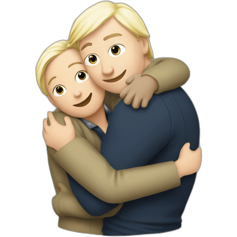 lepen giving a hug to zemour emoji