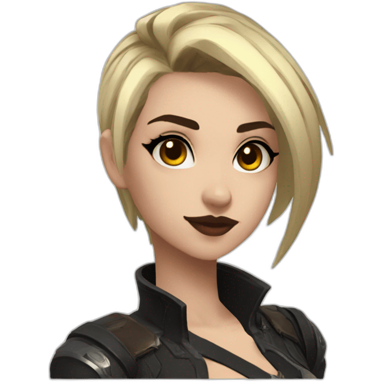 mercy,overwatch,goth,black pomade emoji