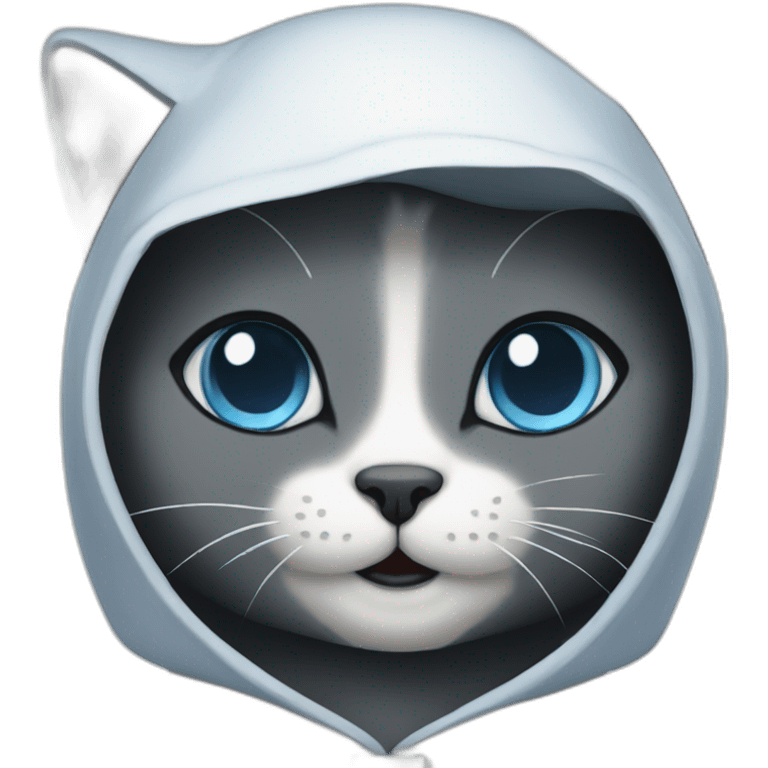 Blue cat nun emoji