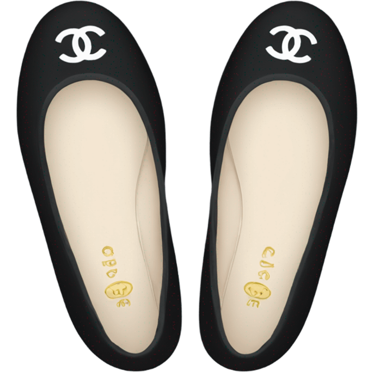 Black Chanel ballet flats emoji