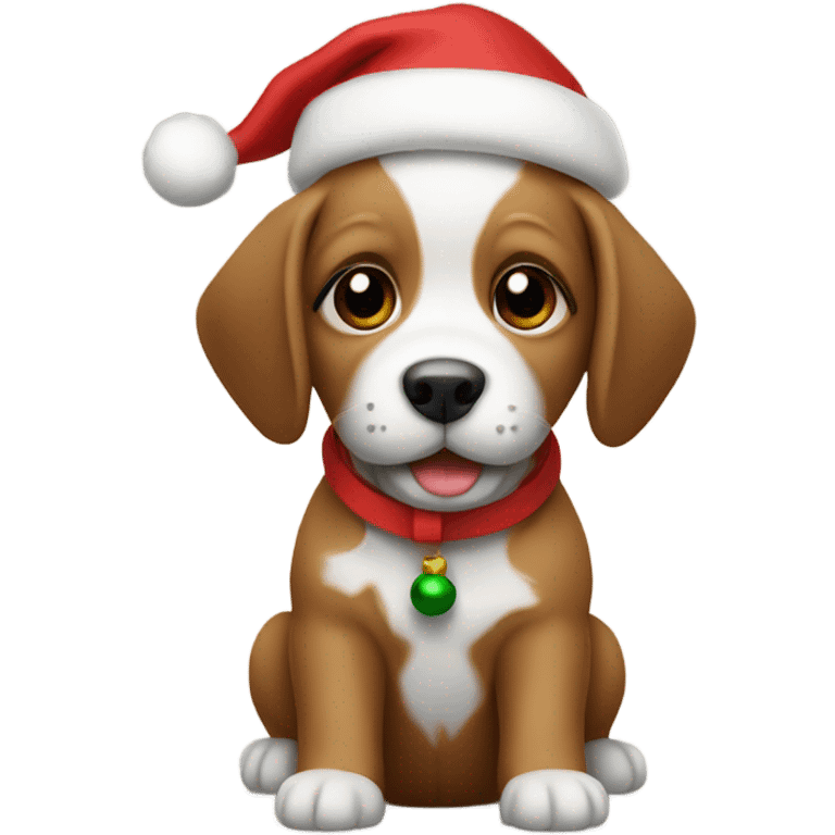 Christmas puppy emoji