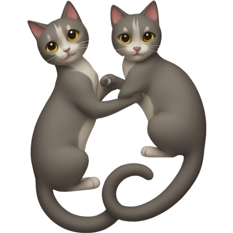 Two cats and their tails making a heart emoji