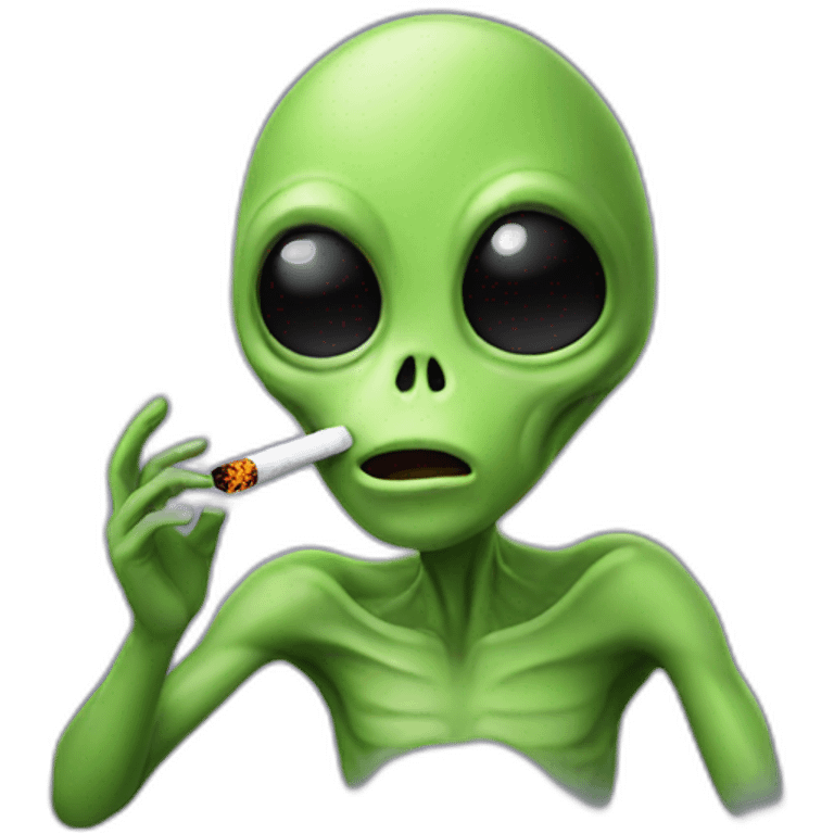 Alien smoking emoji