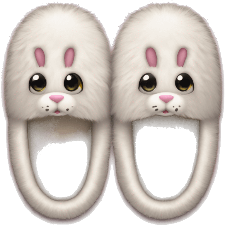 comfy fuzzy bunny slippers emoji