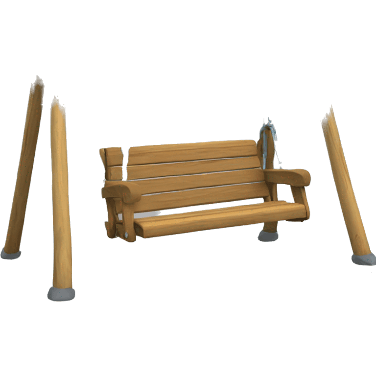 One seat swing set wooden emoji