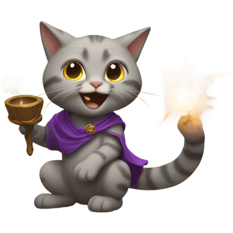 cats playing dnd casting spell emoji