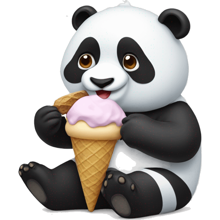 Panda eating ice cream emoji