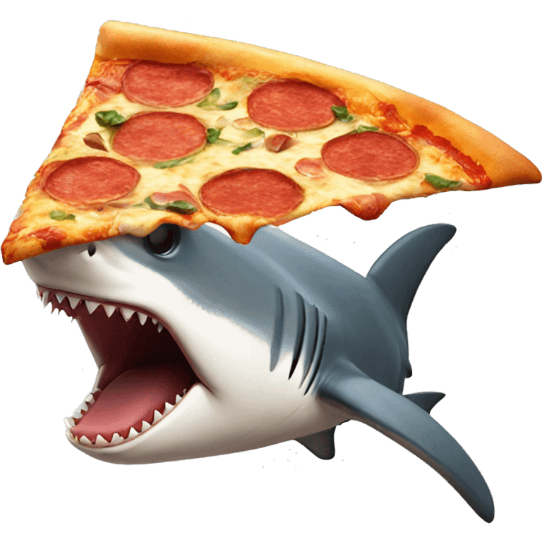 Shark with pizza face emoji