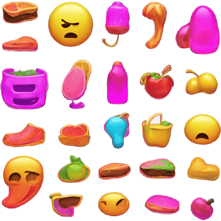 Juicy Booty Neon Sign Style emoji