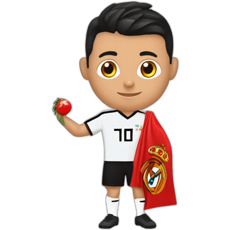 Cristiano Ronaldo avec le drapeaux les l Albanie sur les mains emoji