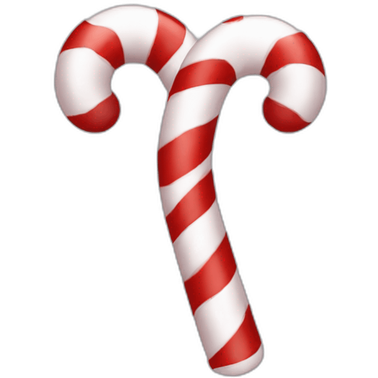 Zwo white red Candy Canes cross emoji