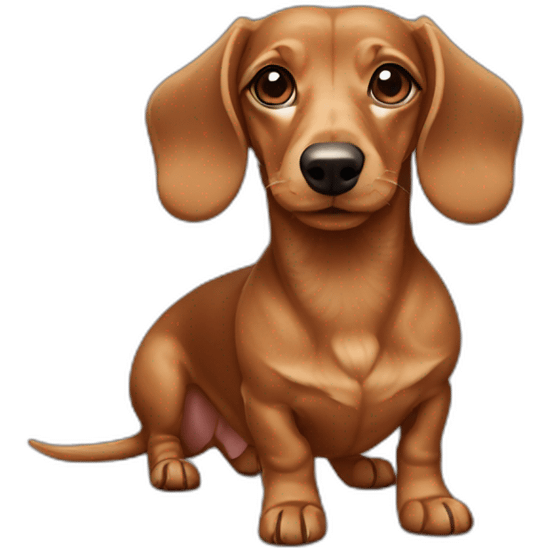 Light brown curly-haired dachshund emoji