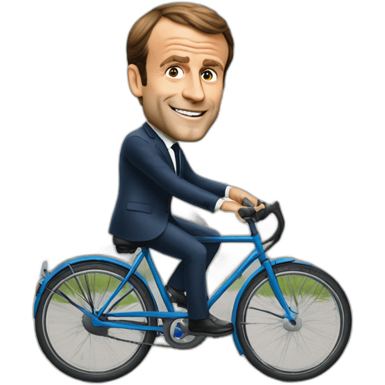 Emmanuel Macron ride a bike  emoji