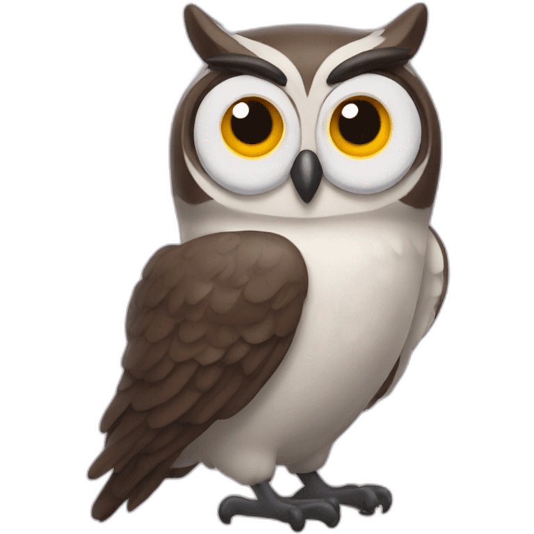 a goofy owl emoji