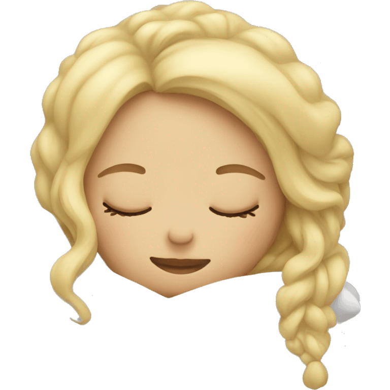 Blonde girl sleeping emoji