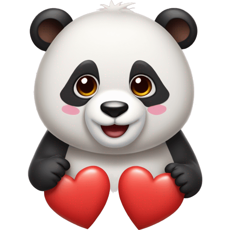 Oso panda con corazones  emoji