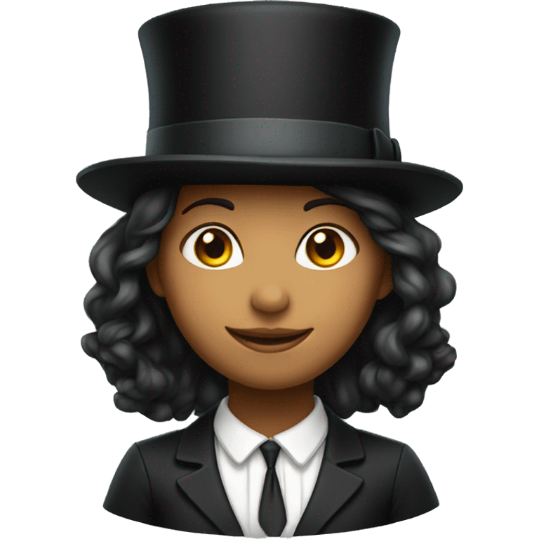 Girl wearing a top hat emoji