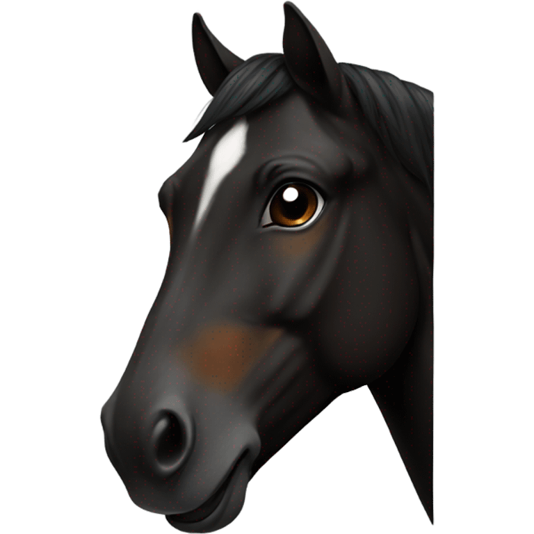 Black horse with brown nose emoji