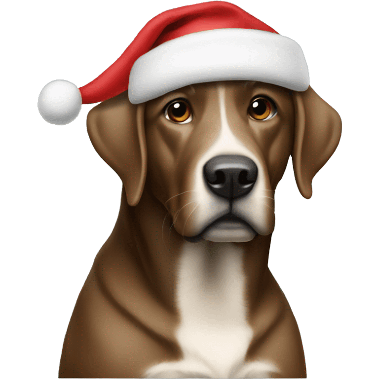 Black lab Christmas hat emoji