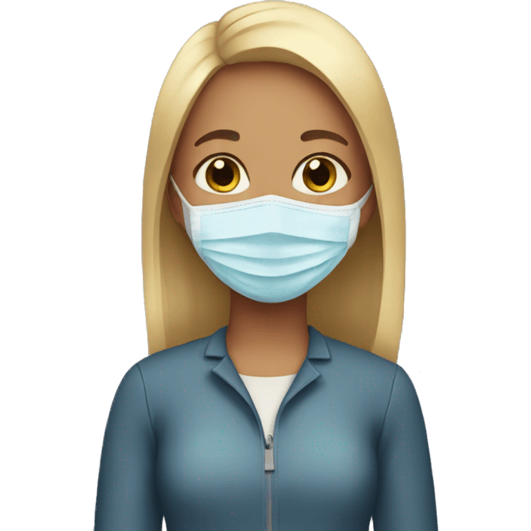 girl wearing a face mask   emoji