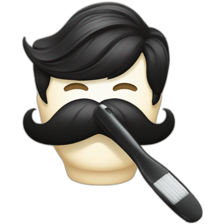 Moustache en brosse à dent emoji