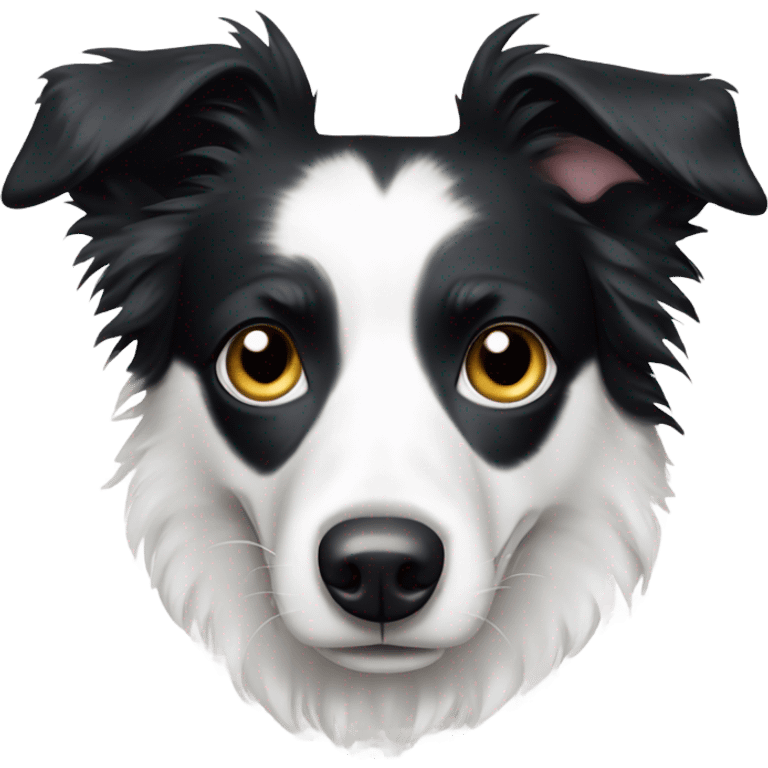 Border collie white with black spot over one eye emoji