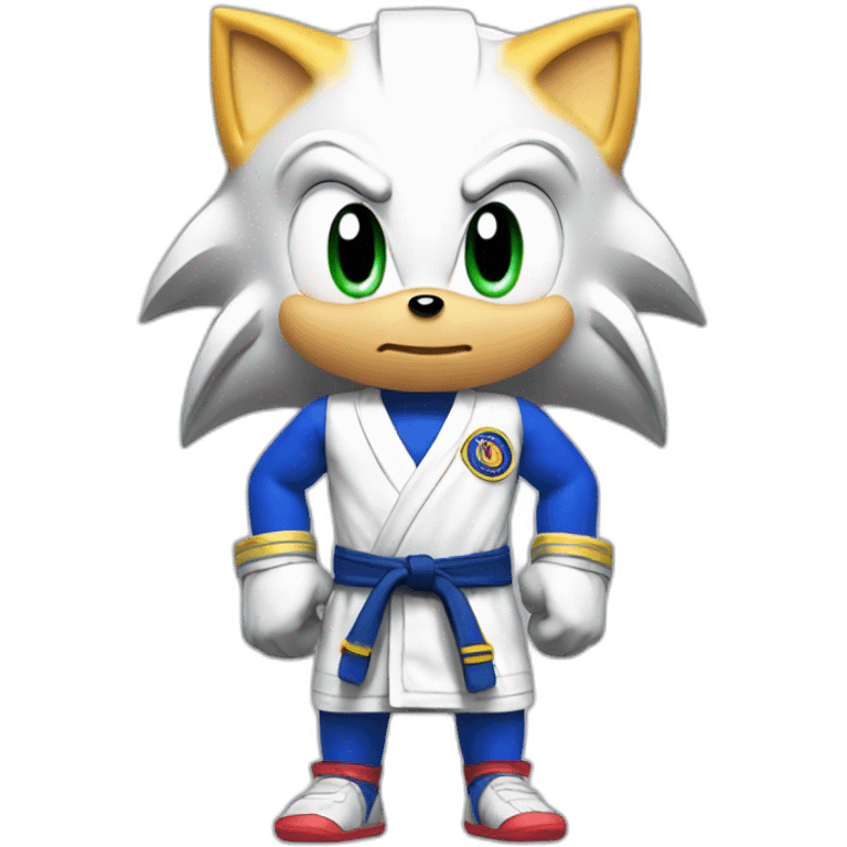 Sonic the hedgehog wearing a BJJ gi emoji