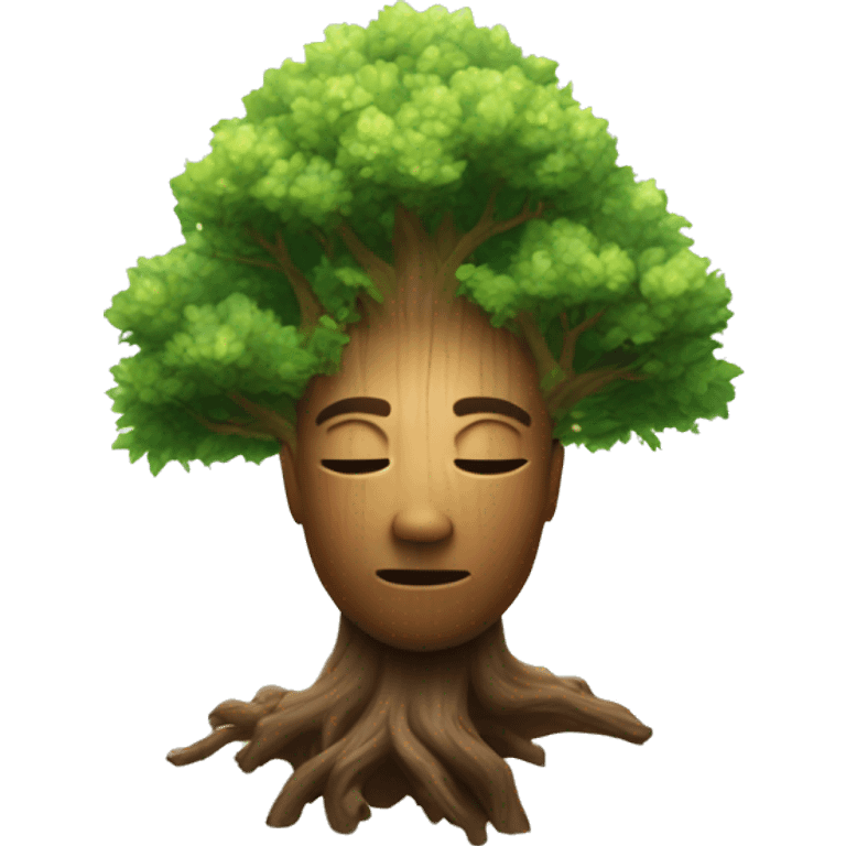 Head with Trees and a shining holy light emoji