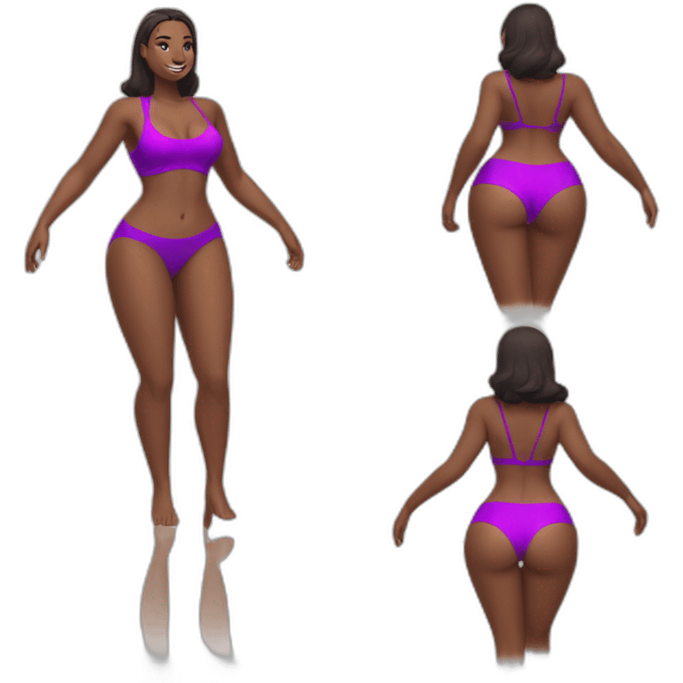 Slim-Thicc woman swimsuit posing (athletic build, perfect body, hourglass figure) emoji