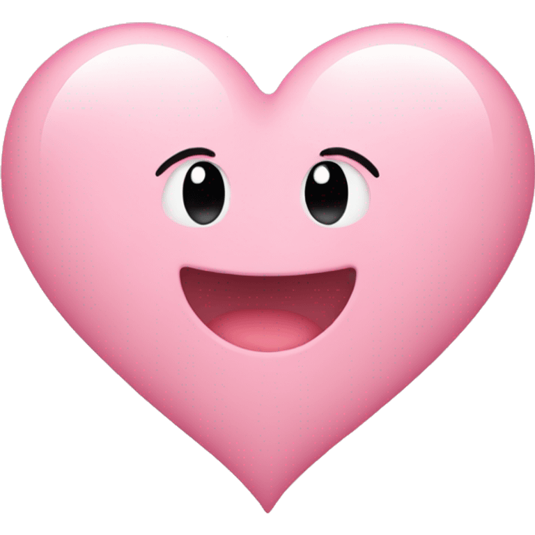 The heart is a soft pink color  emoji