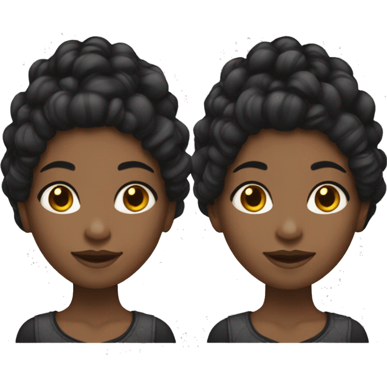 Black girl with black hair and honey blond tips emoji