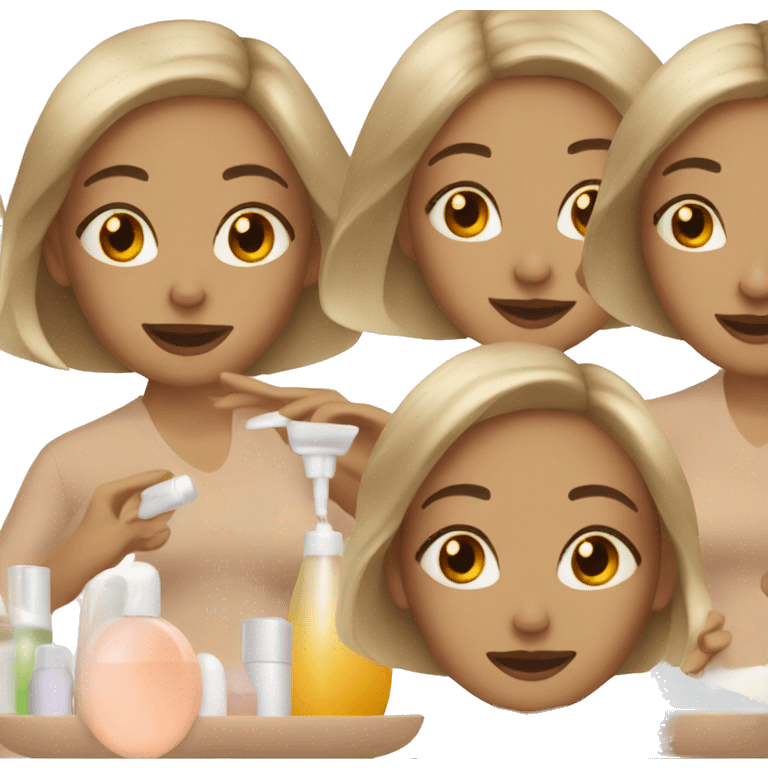 Women doing skincare routine  emoji