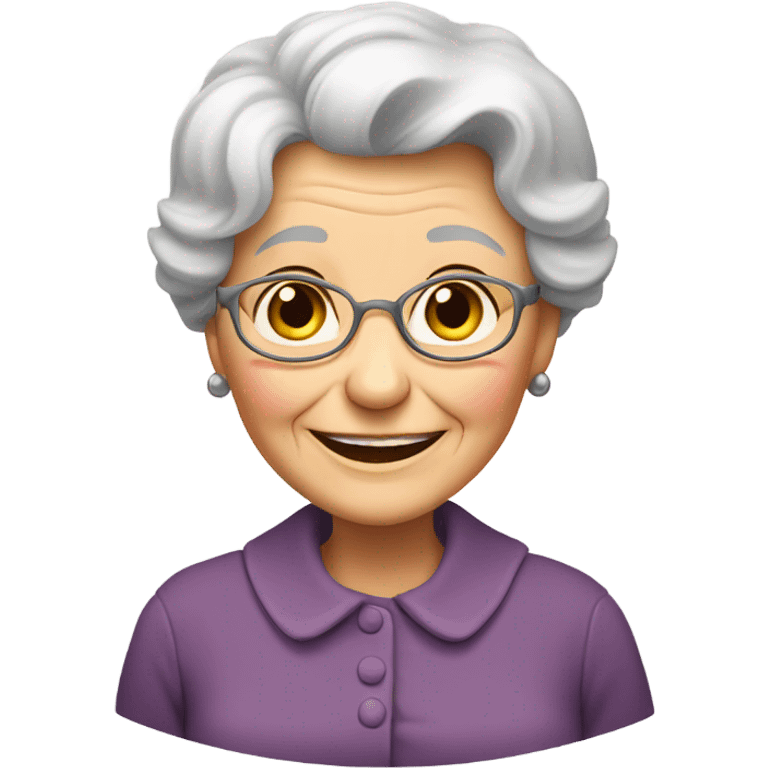 intimate moment between elderly lady  emoji