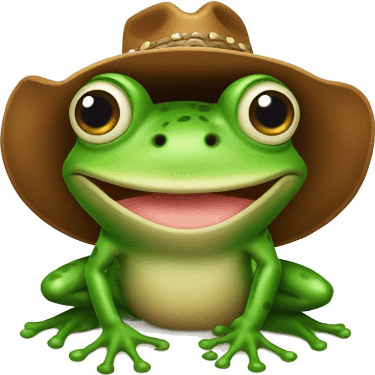 Frog with cowboy hat emoji